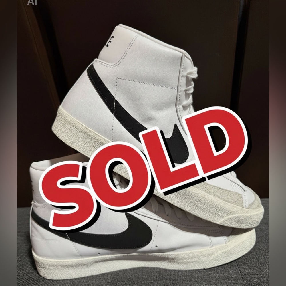 🔥 Nike Blazer Mid 77 White Black Vintage style Men’s Size 12.5 Clean Classic